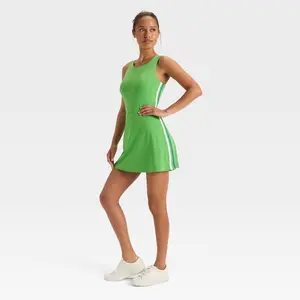 Women's Knit Sporty Contrast Active Dress - JoyLab Bright Green XS