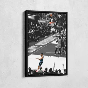 Stephen Curry No-Look Shot  Wall Art Home Decor Framed Poster Print