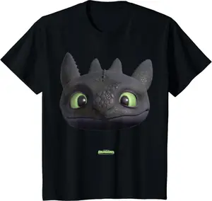 Toothless Night Fury Big Face Costume 3D T-Shirt, HTTYD Tee, Epic Universe Toothles Shirt