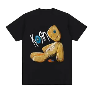 Korn Band Graphic Black T-Shirt for Men - 100% Cotton Fabric,fashion round neck,short sleeve shirt ,T-Shirt for Men ,full size,machine washable
