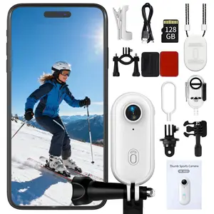 NUISK Ultra-Compact Thumb Action Camera WiFi Ultra HD Super-Wide Lens Waterproof Hands-Free Magnetic Vlogging Sports DV for Bike Cycling Pet Vlogging Camera Video Recording Easy Operation Anti-Shake TikTokShopJumpstartSale