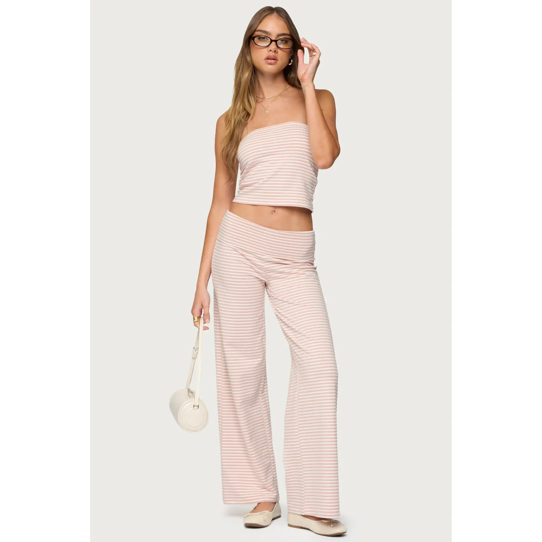 Lilah Striped Fold Over Pants