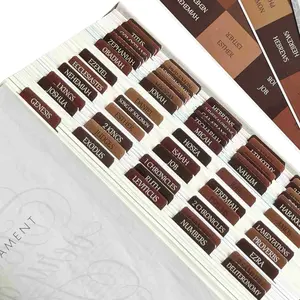 Thinkor Reposition Laminated Bible Tabs, Large Print Stickers, Easy to Read & Apply Bible Tabs for Women & Man (Earthy Brown) Alignment Guide Durable Repositionable