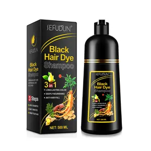 Sefudun 3-in-1 Hair Dye Shampoo for Permanent Hair Coverage, Nourishing Color, Easy to Use, 500ml - Suitable for Men & Women