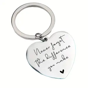 1pc, The Lady Never Forgets The Impact You Made Stainless Steel Keychain
