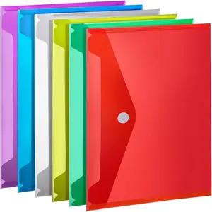 Plastic File Folders for Documents, 6 count Plastic Envelopes,  Clear File Folders File Bags Document Holder, A4 Size