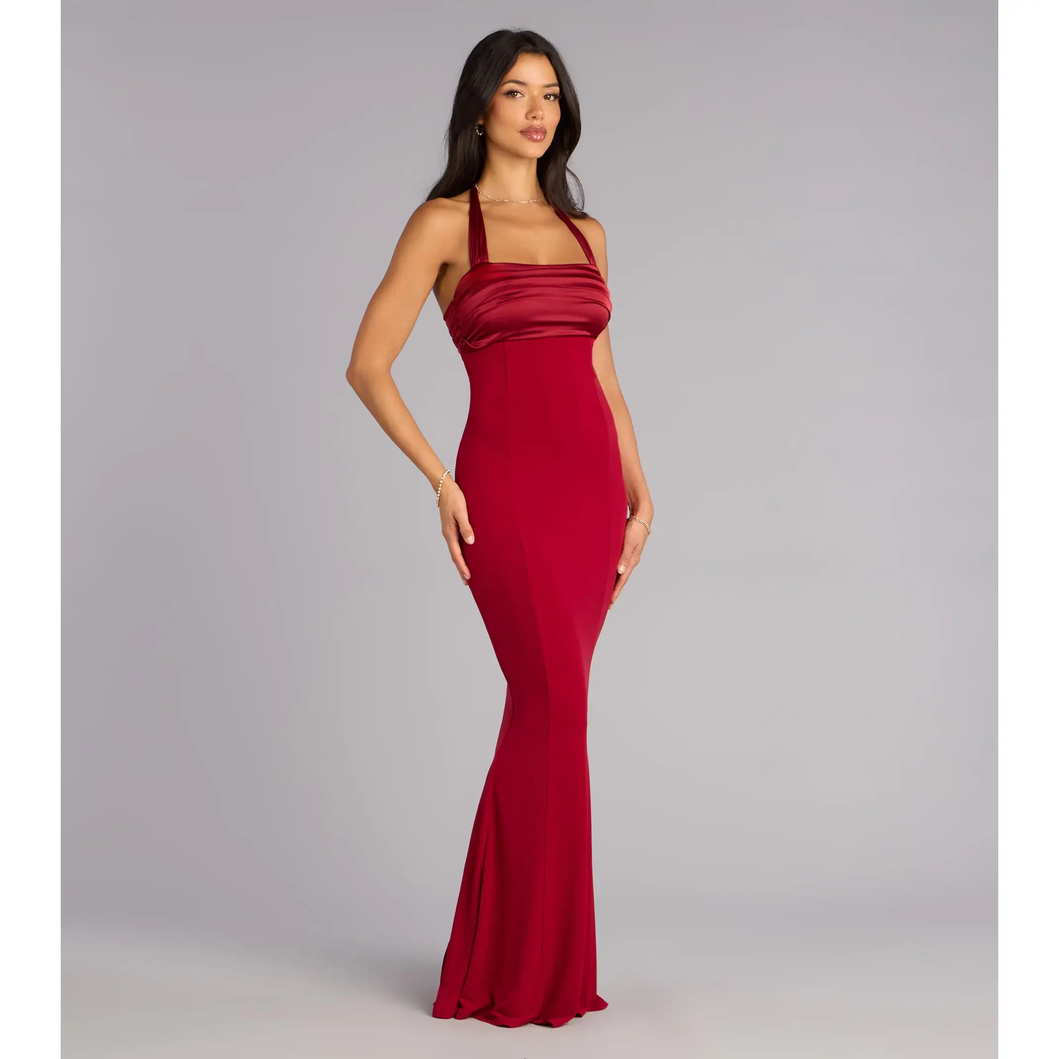Christine Satin Halter Mermaid Formal Dress - TikTok Shop Christine Satin Halter Mermaid Formal Dress - TikTok Shop
