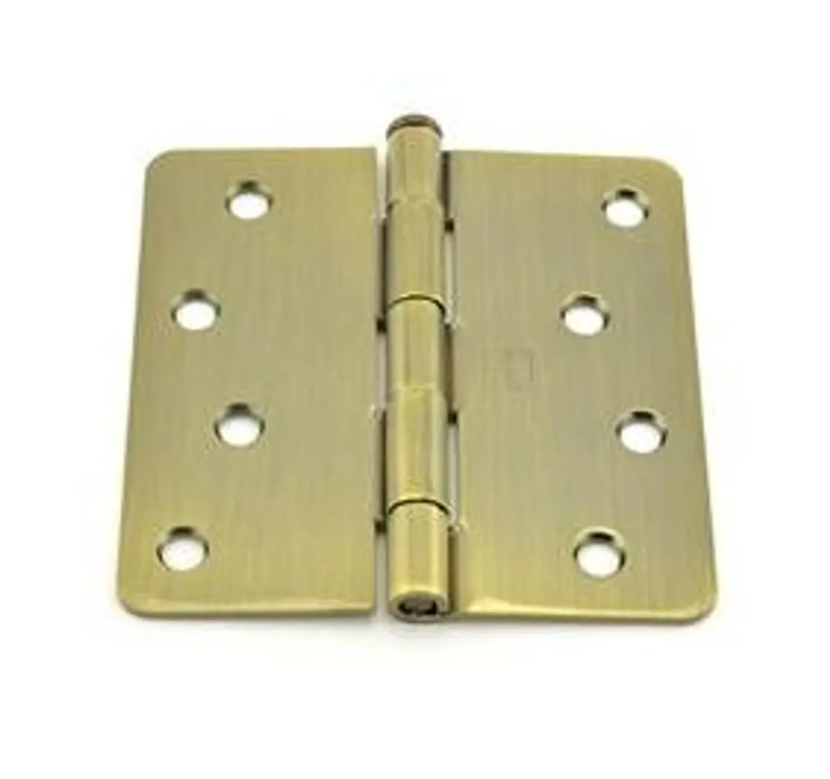 Hager RC174145EA14 Steel Full Mortise Plain Bearing Door Hinge, 4" x 4", 1/4" Radius Corners, Removable Pin, Antique Brass Hardware for Residential Users