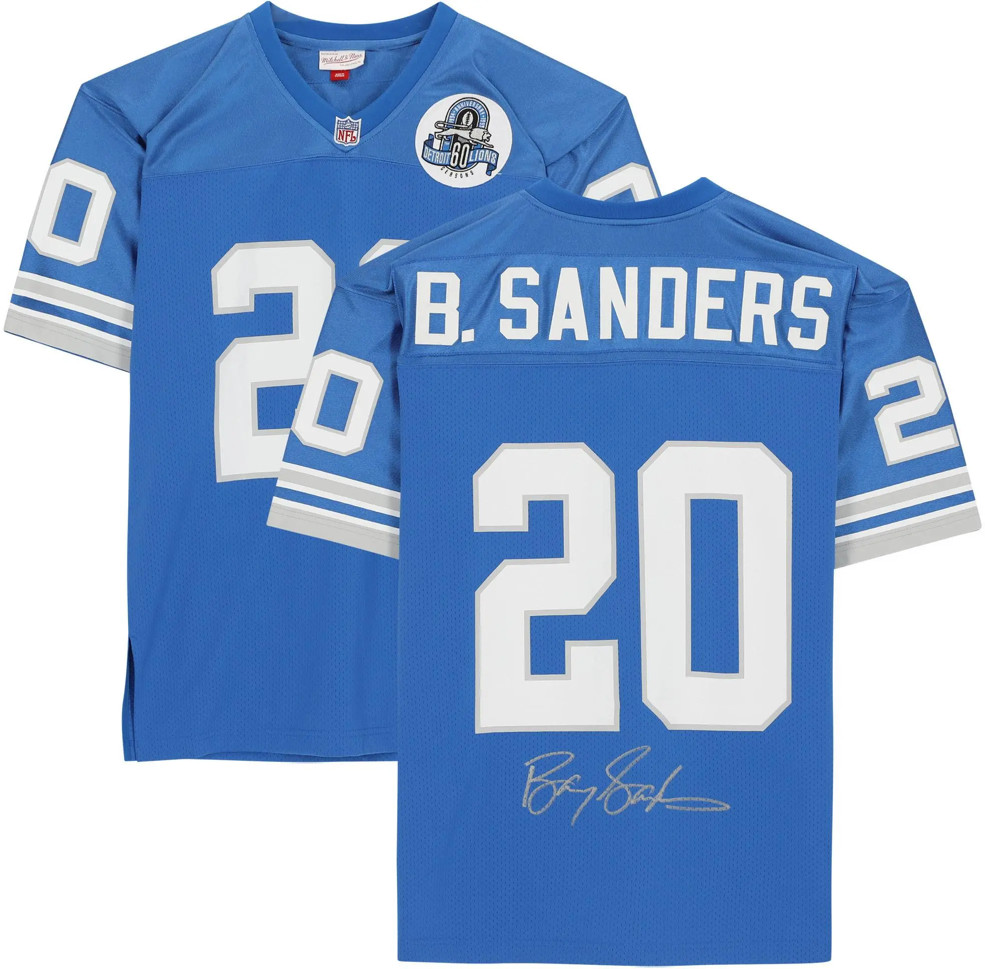 Barry Sanders Detroit Lions Autographed Mitchell & Ness Light Blue Authentic Jersey - Fanatics Authentic Certified