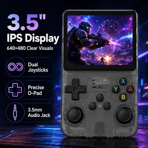 128GB R36S Handheld Gaming Console, 3.5" IPS Screen, Dual Analog Sticks, USB-C Rechargeable, 3000mAh Battery, Preloaded Retro Emulators, Portable Game Player for Kids & Adults, Travel, Pocket, Home, On-the-Go Gaming Controller