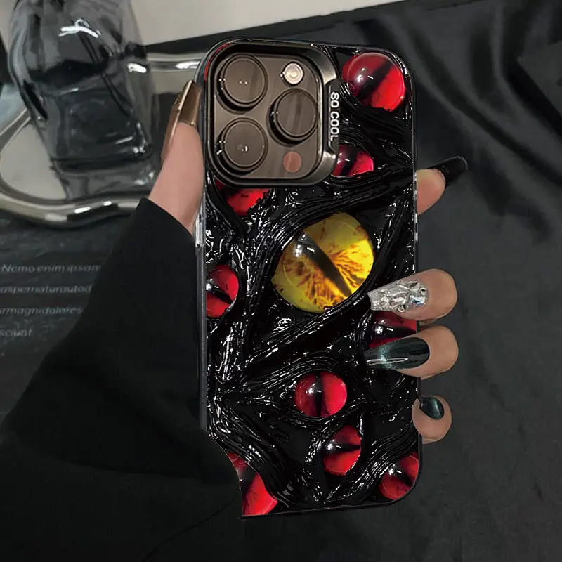 Phone Case: Fashion Cool Full Screen Devil's Eye Pattern Phone Case for Apple 17 Air 16e 15pluspromax Phone Case Iphone11/11proamax/11pro/12/12pro/12promax/13/13pro/13promax/14/14pro/14promax/17 Air 16e 15plus/17 Air 16e 15pluspromax/17 Air 16e