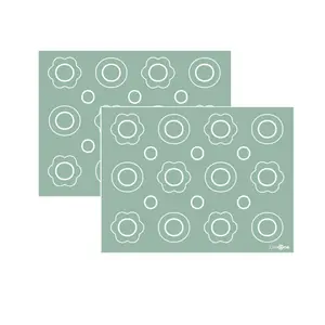 DeliOne Silicone Baking Mat Set of 2 Non-Stick Food Safe Reusable 41x31 cm Green Baking Mats for Home Bakers and Professionals