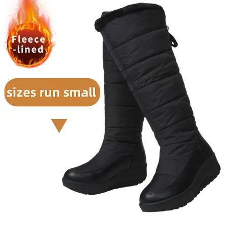Women's Knee-Length Waterproof Winter Snow Boots - Warm, Comfortable, Round Toe, Female Sizes, Ideal for Casual Days to Snowy Walks, Stay Dry Outside