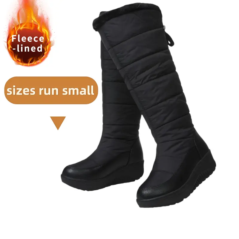 Women's Knee-Length Waterproof Winter Snow Boots - Warm, Comfortable, Round Toe Footwear, Cold Weather Gear, Chilly Day Style, Shoes for Women, Ideal for Casual Days & Snowy Walks