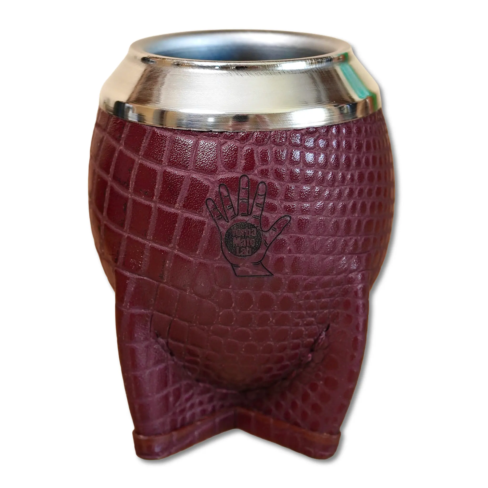 BORDÓ Torpedo Stainless Steel Mate Gourd - Croc Leather