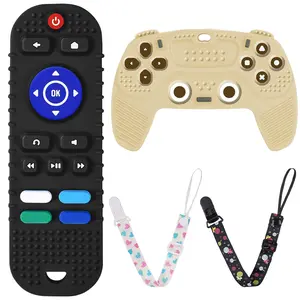 Silicone Teething Toys for Babies 0-6 Months, Teethers for Babies 6-12 Months, Remote Control and Game Controller Teething Toy, Sensory Toy for Baby, Baby Chew Toys