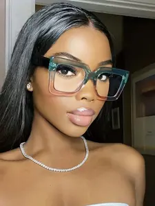 Trendy Square Large Frame Glasses, Anti-Blue Light, Simple Versatile Design, Perfect for Street Photography, Travel, Vlogs, Gifts