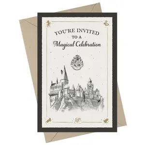 Harry Potter Hogwarts Castle Fill-in-the-Blank Celebration Invitation & Envelope Box Set (20-Pack)