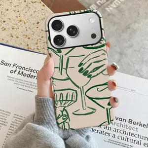 Artistic Cocktail Pattern Design Cute Phone Case Drop Proof for iPhone 17 Pro Max/16 Pro Max /15Pro Max 15/14/13/12 & Samsung S26 /S25Ultra Great Gift