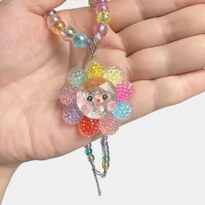 New Sunflower Necklace with Bling Accents in Sugar Color woman key