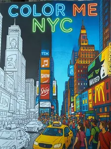 Color Me NYC - New York City Coloring Book with Over 50 Illustrations Featuring Iconic Landmarks & Vibrant Scenes for Adult Stress Relief & Kids Discovering NYC