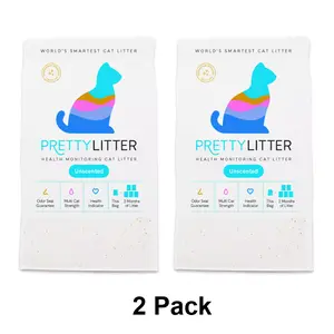 Pretty Litter Health Monitoring Multi-Cat Crystal Cat Litter - Unscented, Lightweight, 8 Lb, 2 Pack
