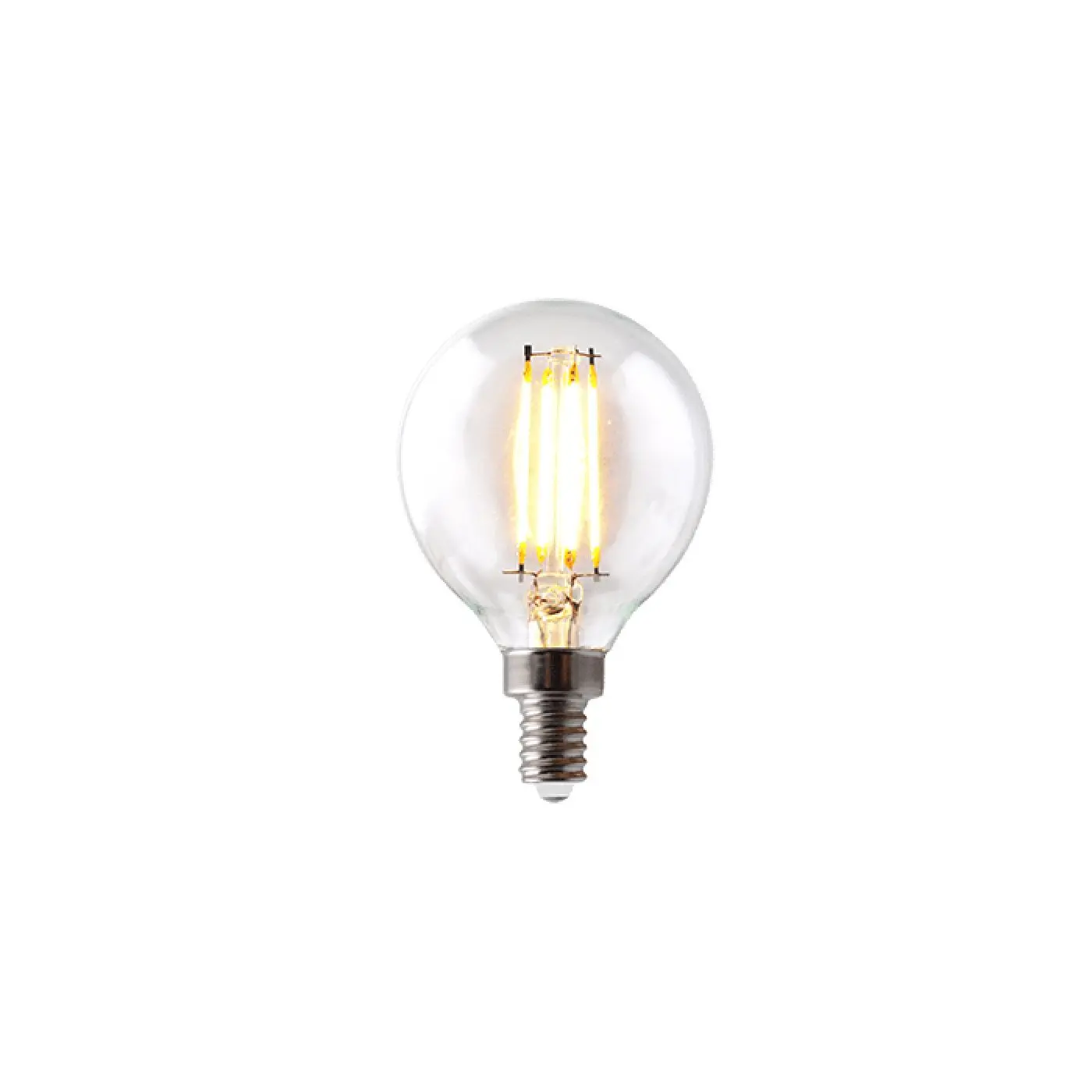3.8W LED Premium Filament G16.5 Bulb, 350 Lumens, 2700K, E12 Base, Dimmable, 92 CRI, Energy Star Rated