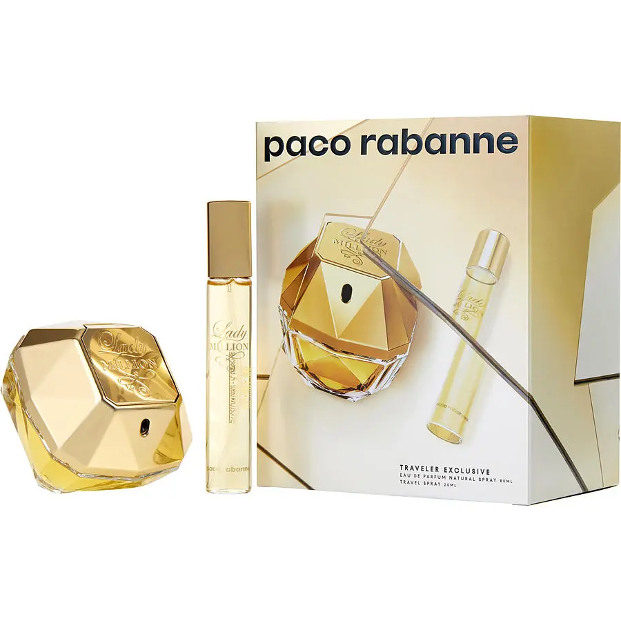 Paco Rabanne Lady Million for Women 2-Piece Gift Set, Eau de Parfum Spray 2.7 Ounce +Eau de Parfum Spray 0.68 Ounce