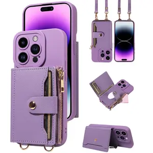 iPhone 17/16 Pro Max Case with Card Slots Mirror & Stand Protective Wallet Phone Cover for Apple iPhone 17 Pro 16 ProMax Cases & Covers Custom Monogram Pink Striped Phone Case phone privacy shield anti-scratch magnetic glass cover cute i 11 t