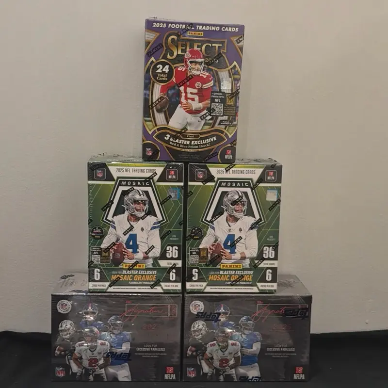 PYT 169  (1) Select Blaster (2) Mosaic Blaster Boxes (2) Topps Signature Value Boxes