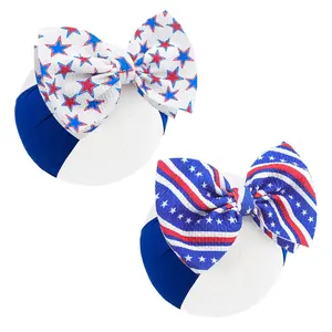 4th July 6“ Large Bow Nylon Headband