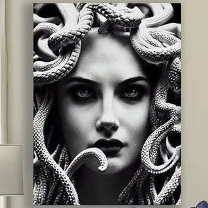 Framed  Canvas Medusa Greek Mythology Canvas Art - Home Decor Wall Art Print Poster