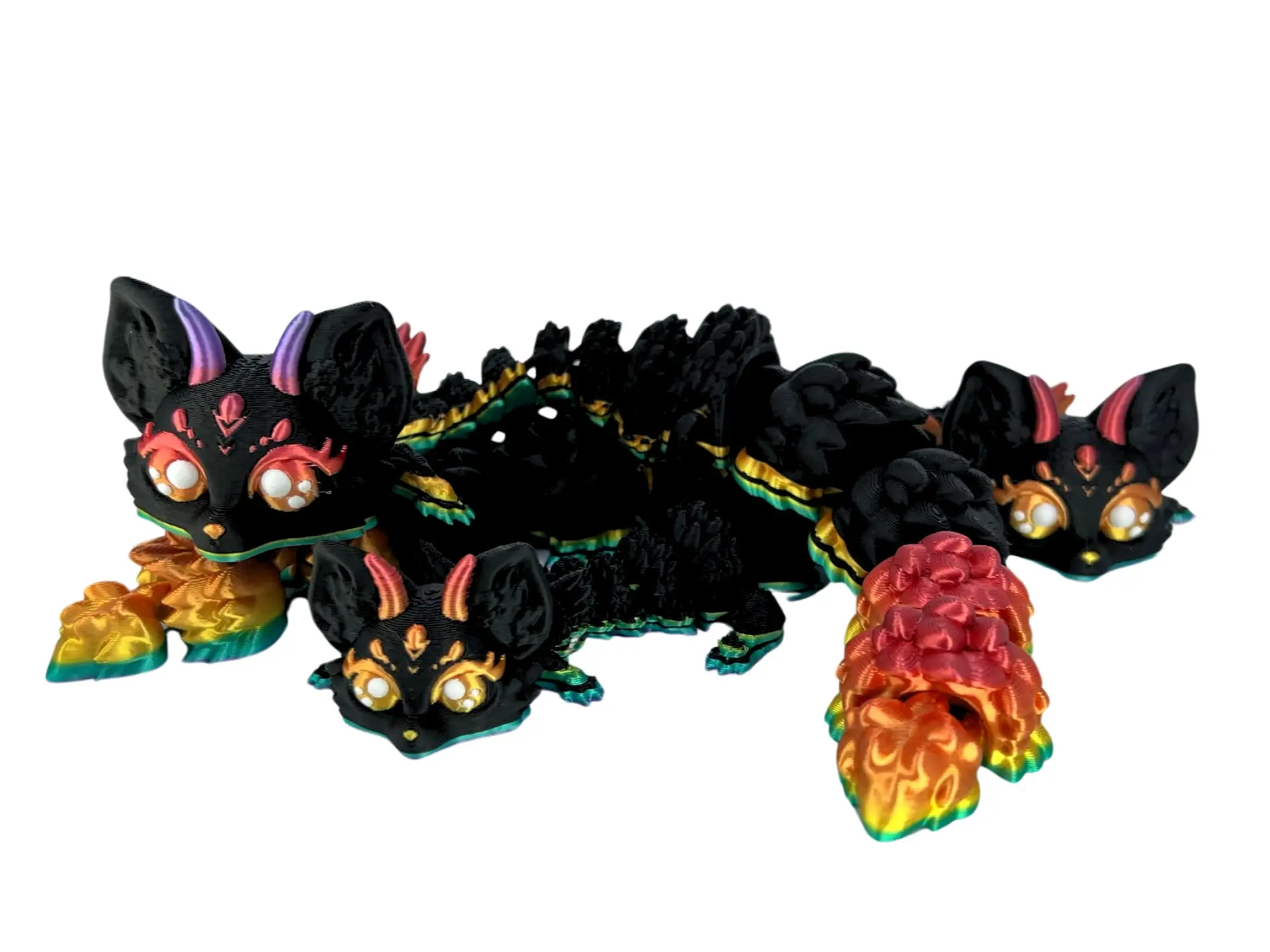 Kitsuna Fox Dragon - Mystical Kitsune Fox Spirit with Ethereal Grace of Dragon - 14 Inches Long - Fantasy Figurine for Stress Relief and Mindfulness
