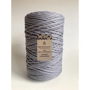 5mm Single Strand Macrame Cord 1 Ply Twisted Cotton Craft String - Gray Fiber Art Rope