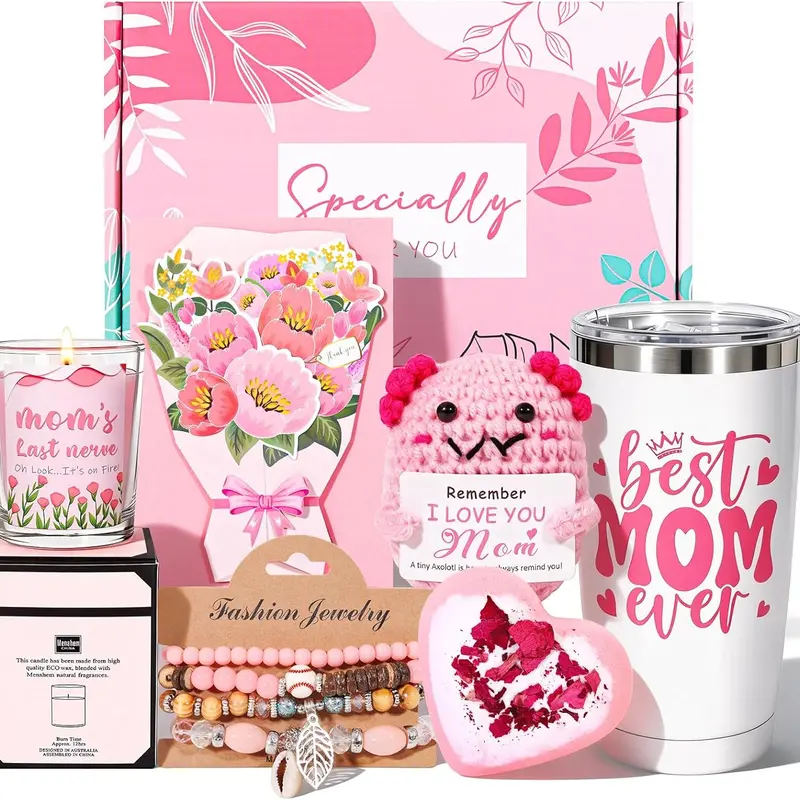 Mom Gift Packaging Box - Unisex Festive Home & Party Supply, Mothers Day Gift Basket for Mom's Birthday (from Child; No, Subject to Actual Size)