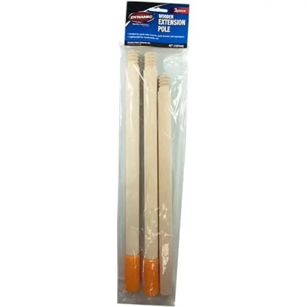 212 MAIN 42 in. Dynamic Wooden Extension Pole - 3-Piece, Adjustable Size, 0.8 lbs, Wooden Components, for Paint Rollers, Push Brooms, Home Projects