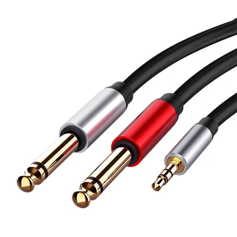 3.5 mm to Dual 6.5 mm Audio Splitter Cable for Mixers and Amplifiers