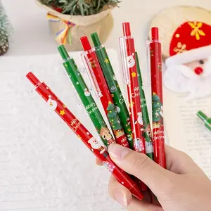 8 pack Santa Claus pattern gel pens, office and study writing ballpoint pens, Christmas stationery gifts (black pen and ink)