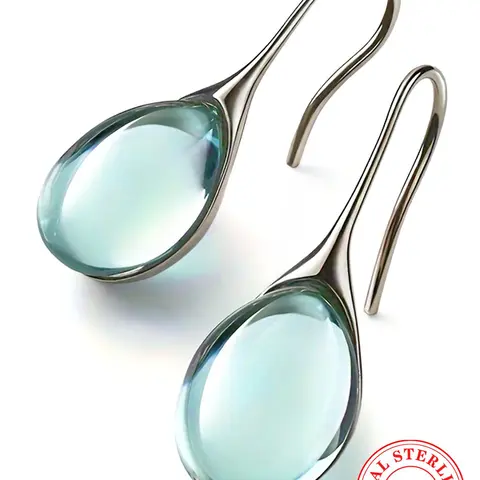 925 Sterling Silver Minimalist Temperament Earrings, Fashionable Dangle Earrings for Women & Girls, Trendy All-match & Exquisite Jewelry for Birthday Gift, Teardrop Earrings, High Quality Earrings, Dangly Earrings, Earrings Dangling