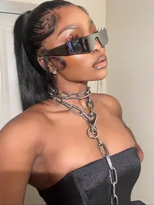 Punk Style Flap Top Shaped Rimless Sunglasses, Trendy Casual Sunglasses for Everyday Use, Fashion Accessories for Outdoor, Travel, Beach Party, Daily Life, Modern Trendy Sunglasses