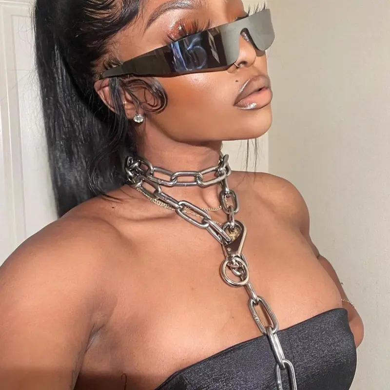Punk Style Flap Top Shaped Rimless Sunglasses, Fashionable Sunglasses, Trendy Casual Sunglasses for Everyday Use, Outdoor, Travel, Trendy Beach Eyewear, Beach Party, Daily Life