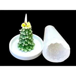 4.5” Silicone Christmas tree Mold - 3D pine tree candle mold - Christmas candle mold