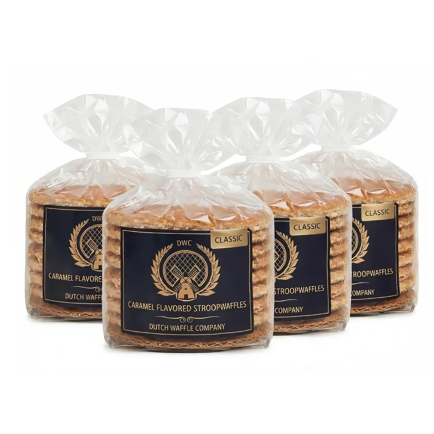 Dutch Waffle Company Classic Caramel Flavored Stroopwafels - Fresh Baked 32 Count Pack