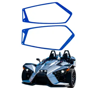 Blue Aluminum Side Mirror Bezel Trim Kit Fit for Polaris Slingshot 2015-2026, CNC Machined Side Mirror Frame Accents, Exterior Decor Accessories for Slingshot S SL SLR R LE Grand Touring