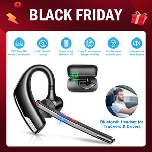 M51-New Bee Bluetooth Headset: Dual Mic Noise Cancellation, V5.2 Tech & 80H Playtime! Buy 1, Get 2 - Free Charging Case Included! Perfect for Office, Driving & Truck Drivers!