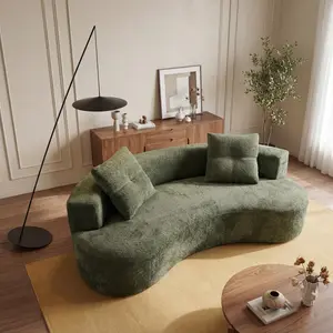 79.5" Cloud Sofa-in-a-Box, No Assembly Required – Boucle Fabric Modern Loveseat Couch, Compressed Foam Boneless Sofa for Living Room, Apartment, Bedroom & Small Spaces