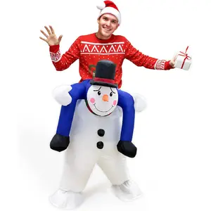 Inflatable Christmas Costume Adult, Funny Inflatable Snowman Costume with Blower for Men Women One Size Fits Most