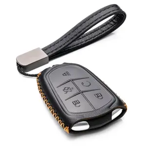 Vitodeco Genuine Leather Smart Key Fob Case - Compatible with Cadillac XT4, XT5, XT6 (2019-2026) - 5-Button
