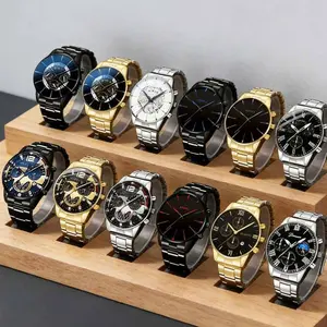 12pcs Men's and Women's Fashion Casual Quartz Watch Set, Alloy Strap, Zinc Alloy Case, Casual Wristwatch Set - Ideal for Father's Day, Valentine's Day, Birthday, New Year Gifts, Watch and Jewelry Sets