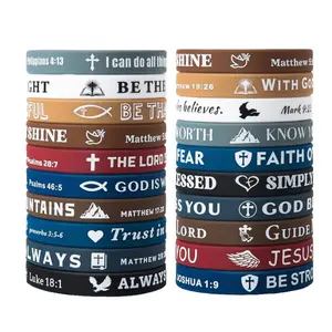 20 Pieces Christian Bible Verses Silicone Wristbands - Religious Gifts for Men and Women